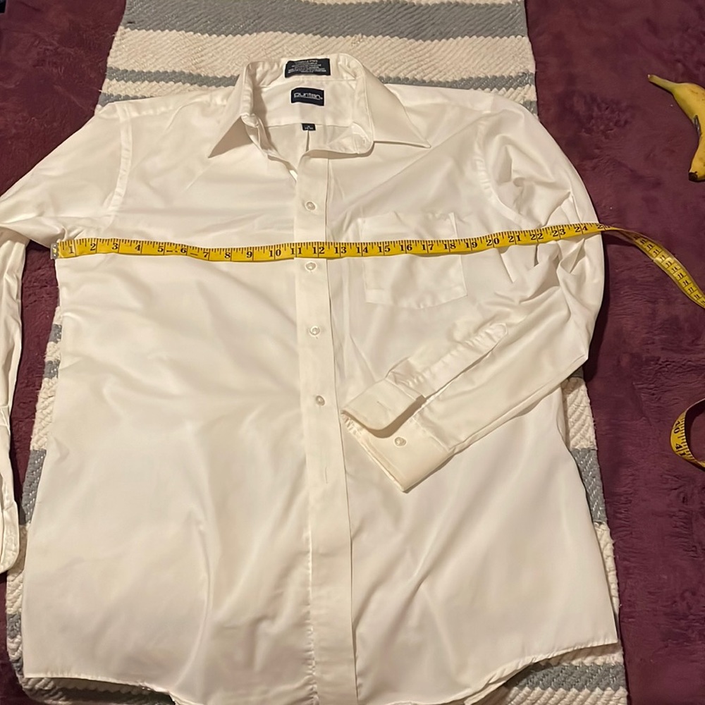 EUC Puritan Wrinkle-Free White Button Down Dress Shirt with Pocket, 16 (34/35)